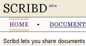 Scribd beta header, 2006-11-02