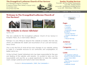 Screenshot of oursaviourchurch.org, 2007-04-11