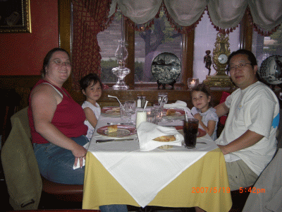 Our happy family, eating at Toros Restaurant in Clifton, NJ