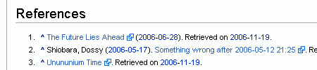 Wikipedia 'Year 2038 problem' article References section screenshot